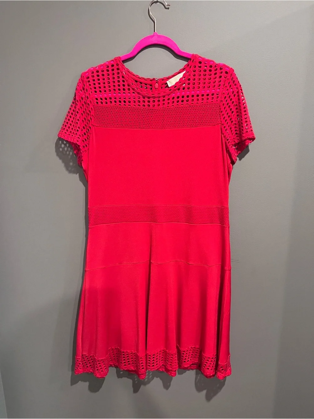 Michael Kors Red Short-Sleeve Mini Dress